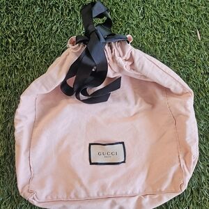 Gucci Pink Drawstring Tote Bag